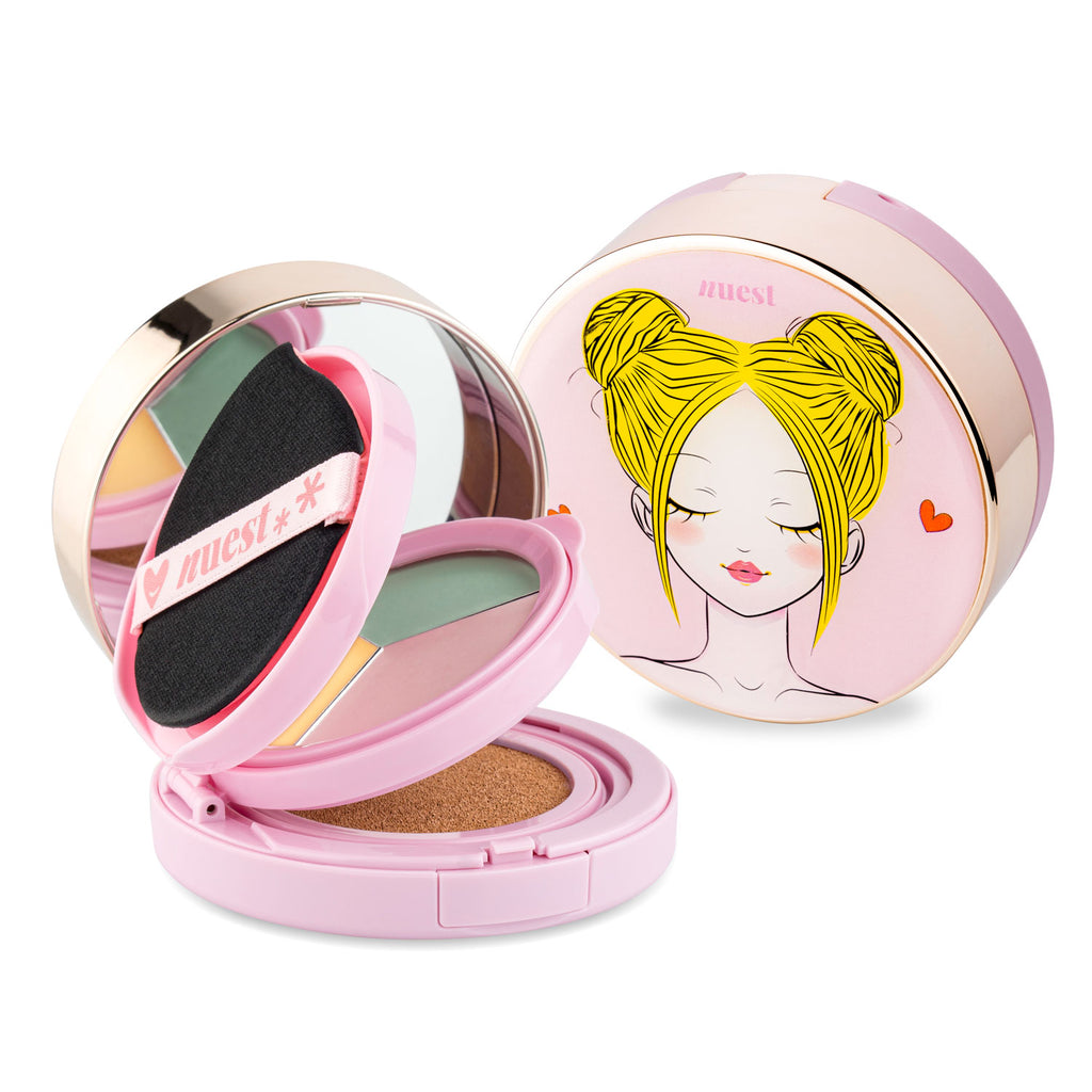 3-In-1 Cushion Compact – Foundation + Perfecting Trio Color Corrector